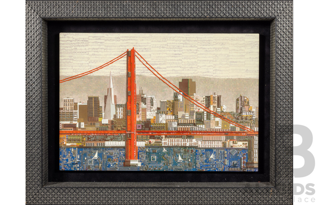 Gregory Arth, (20th Century, American, 1955), San Francisco, Dye Sublimation on Wood, 51 x 66 cm (frame)