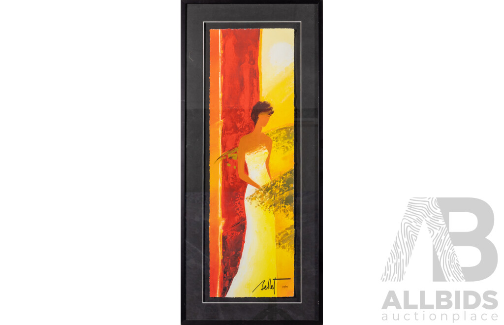 Emile Bellet, (20th Century, French, 1941-), En Mediterranee [In the Mediterranean] & Les Feuillages [Foliage], Pair of Lovely Editioned & Signed Giclees on Paper, 76 x 33 cm (larger frame) (2)