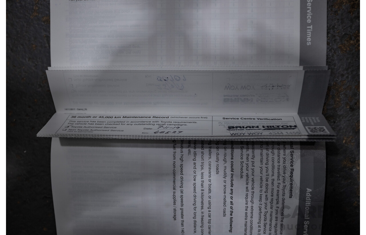 08/2018 Toyota Camry Ascent ASV70R 4D Sedan Blue Crush Metallic 2.5L