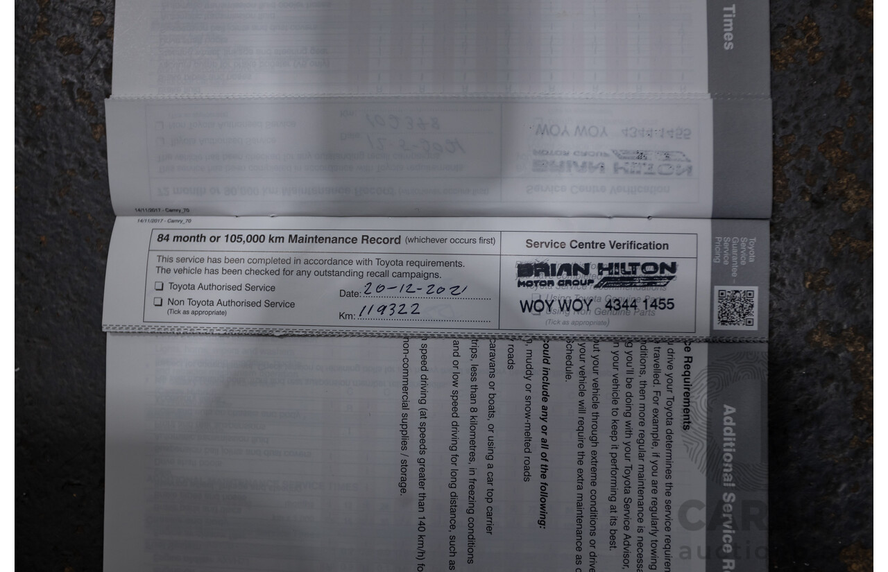 08/2018 Toyota Camry Ascent ASV70R 4D Sedan Blue Crush Metallic 2.5L