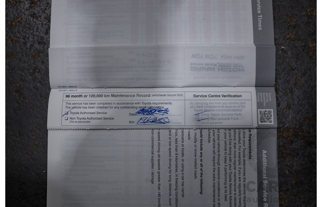 08/2018 Toyota Camry Ascent ASV70R 4D Sedan Blue Crush Metallic 2.5L