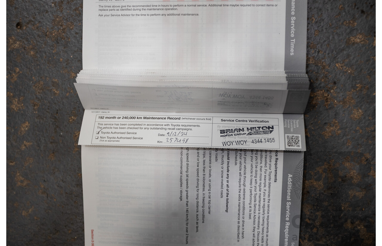 08/2018 Toyota Camry Ascent ASV70R 4D Sedan Blue Crush Metallic 2.5L