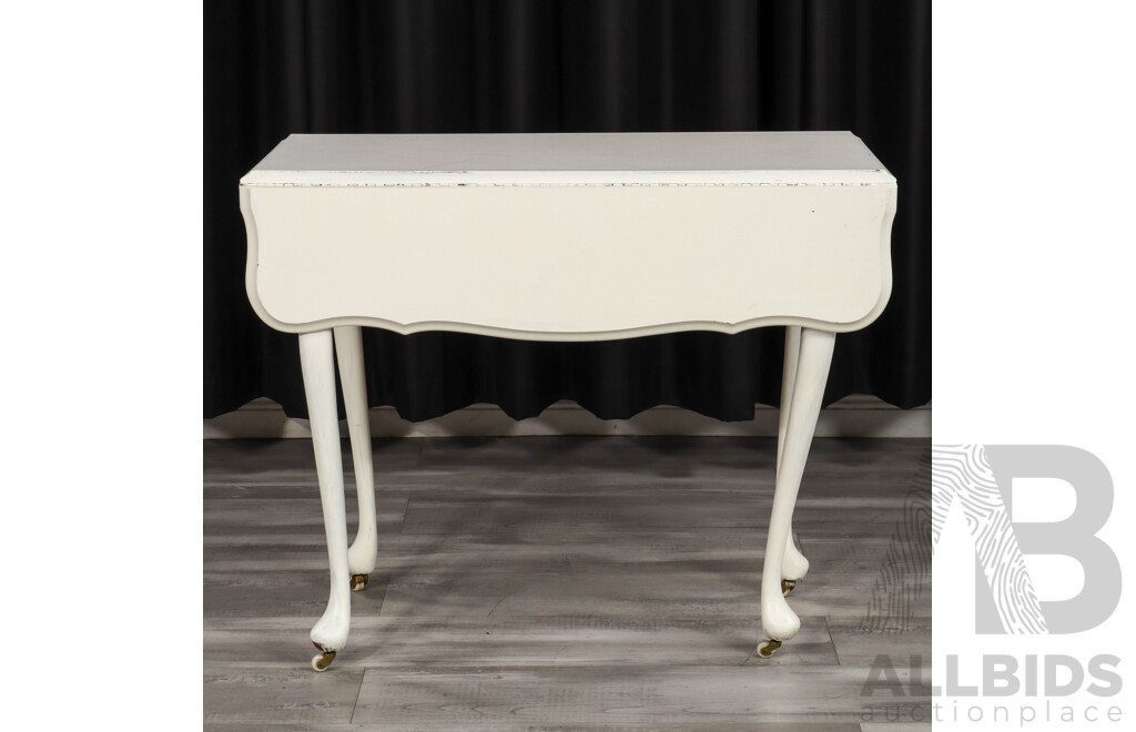 Painted Queen Anne Style Drop Side Occasional Table