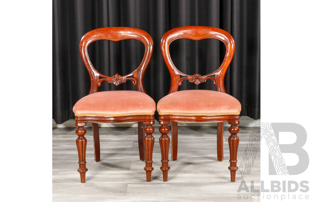 Set of 10Victorian Mahogany Balloon Back Dining Chairs