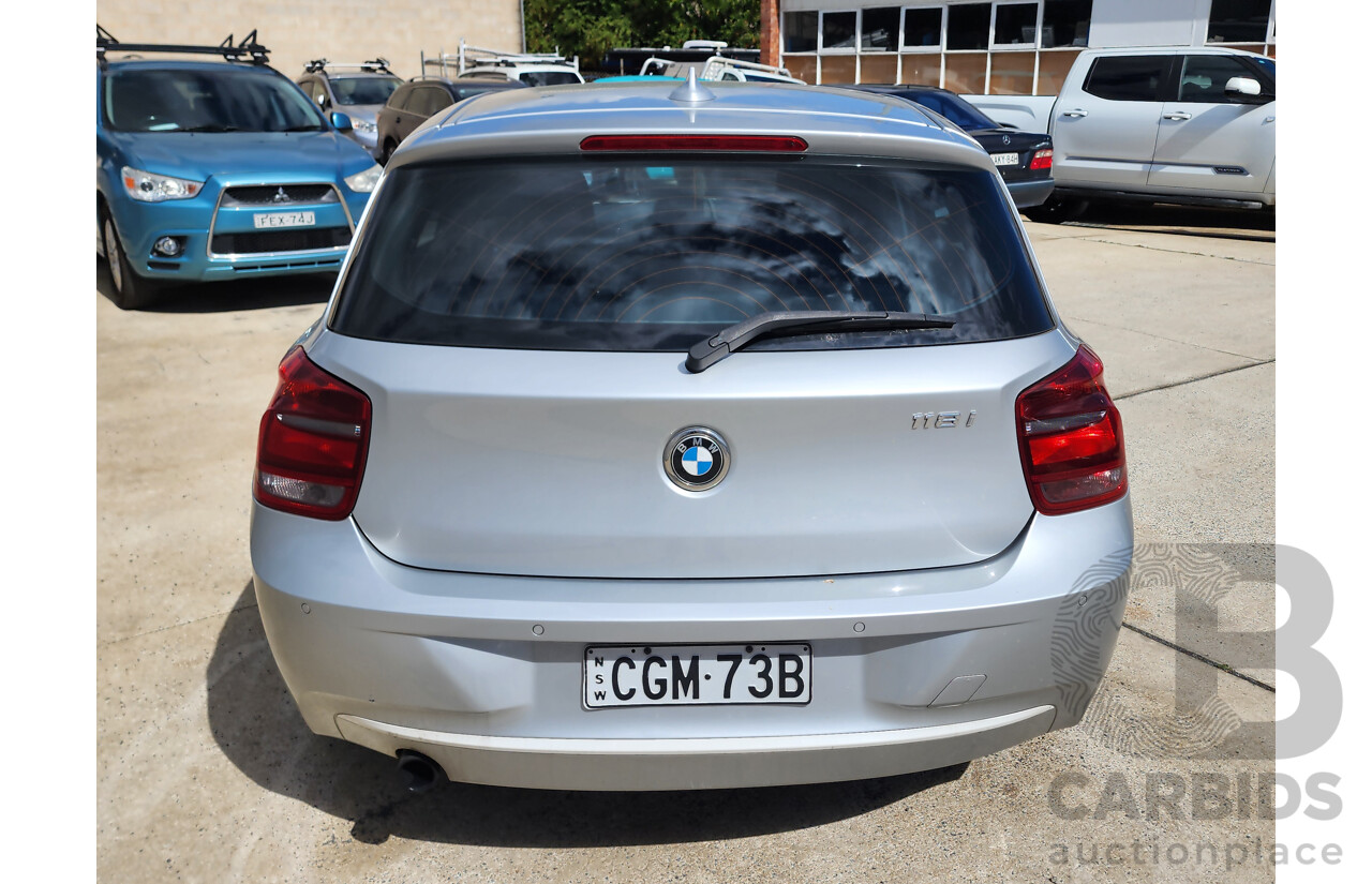 3/2012 Bmw 1 18i Urban F20 5d Hatchback Silver 1.6L