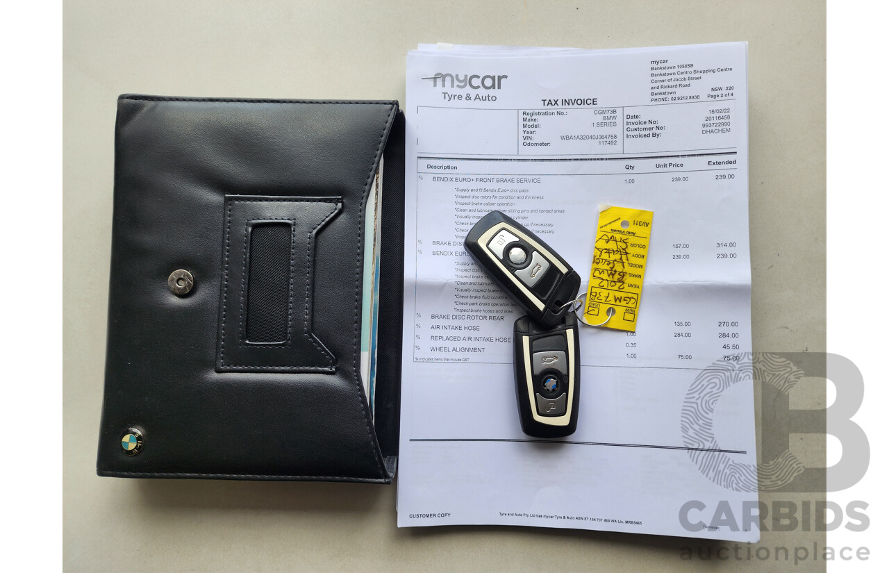 3/2012 Bmw 1 18i Urban F20 5d Hatchback Silver 1.6L