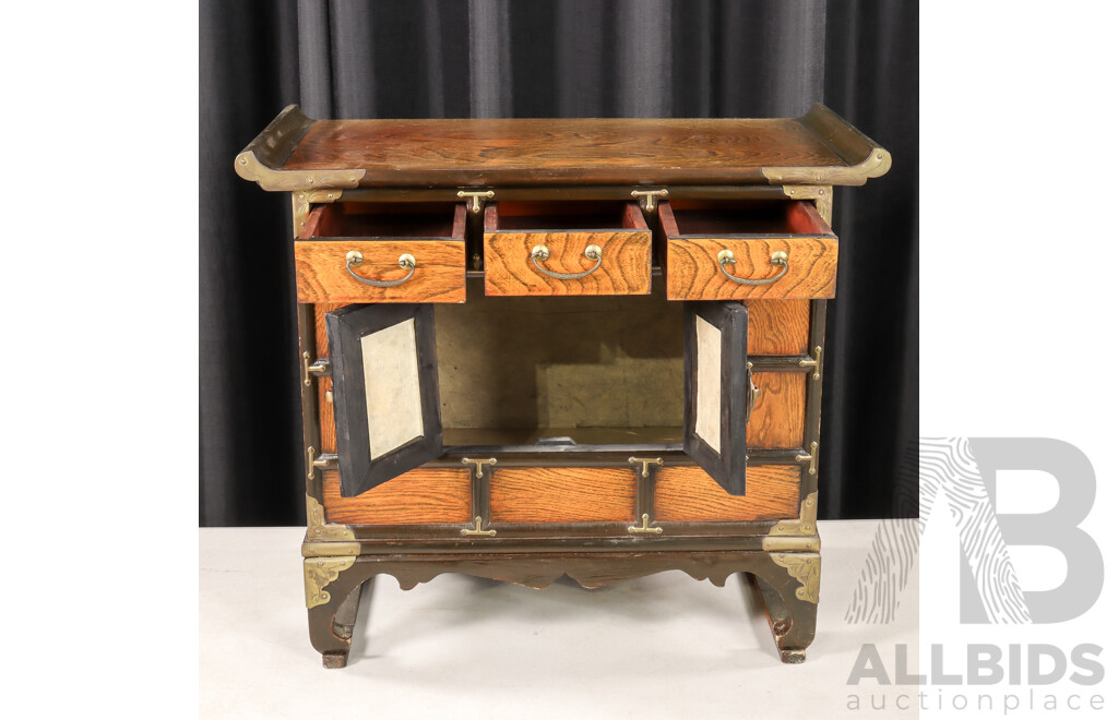 Small Korean Elm Tansu Style Cabinet