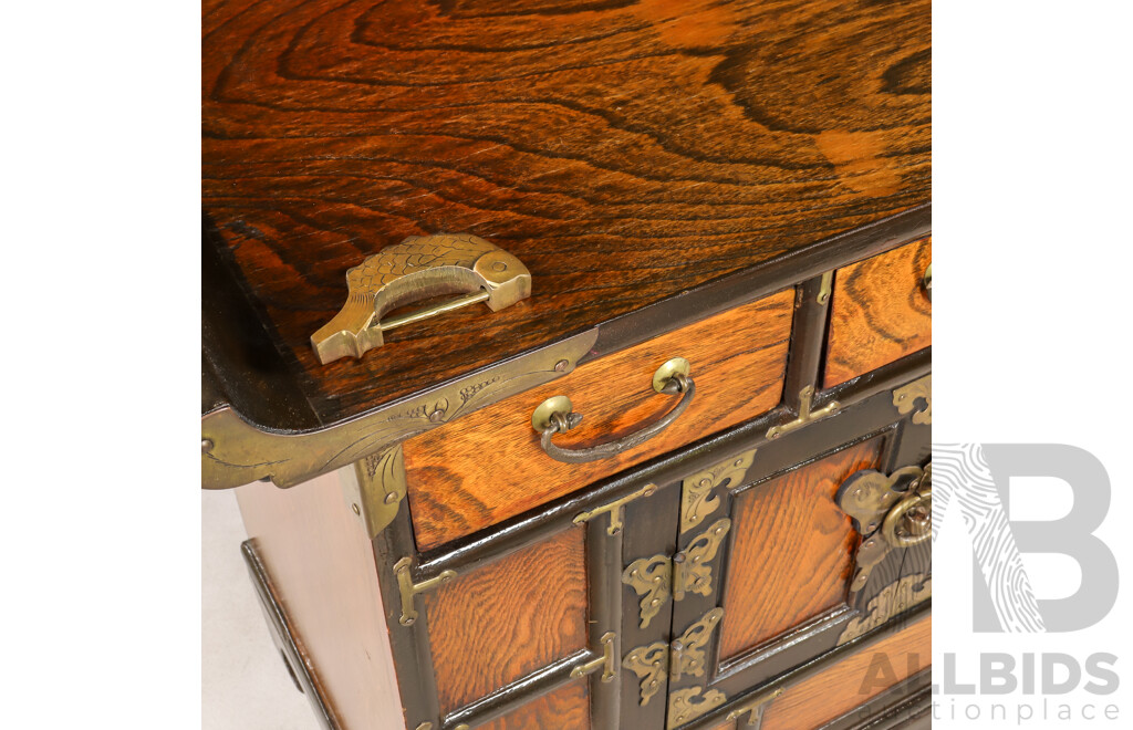 Small Korean Elm Tansu Style Cabinet