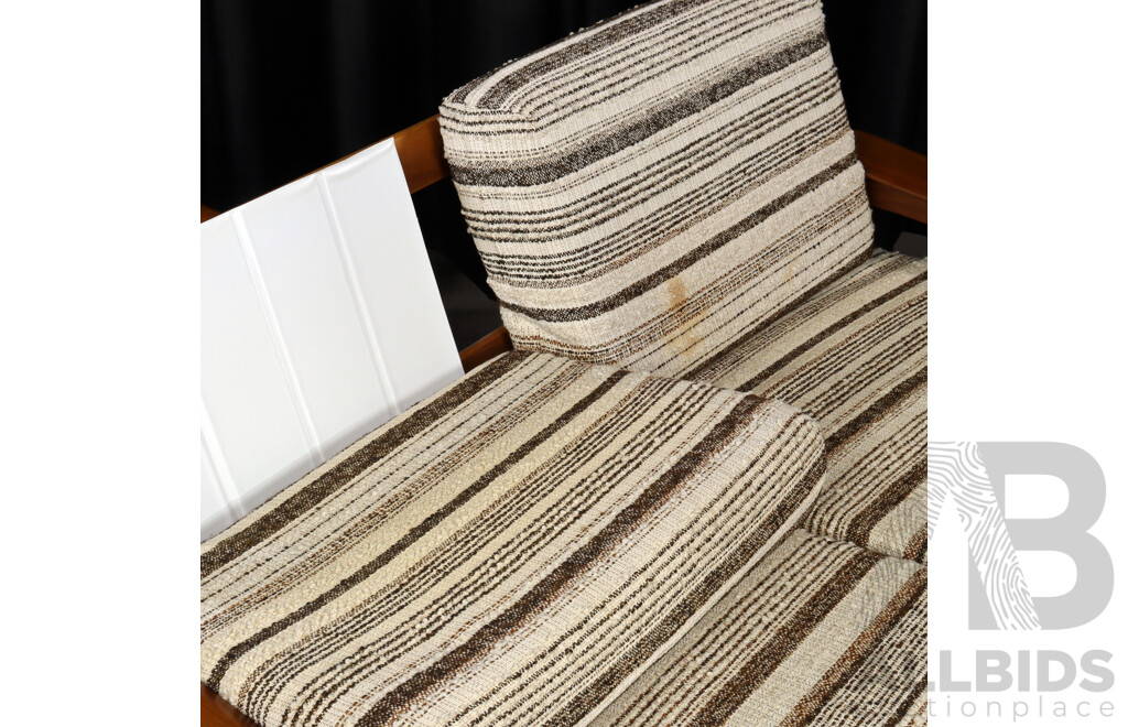 Pair of Blackwood Danish Delux Two Seater Lounges with Woollen Upholstery