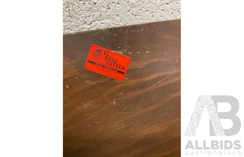 Collection of Decorative Wood Carving, Including a Replica of the Aztec Sun Calendar - Lot of 7