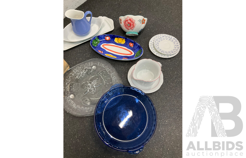Collection of Vintage Ceramics, Including Plates, Cups, Saucers and Serving Dishes
