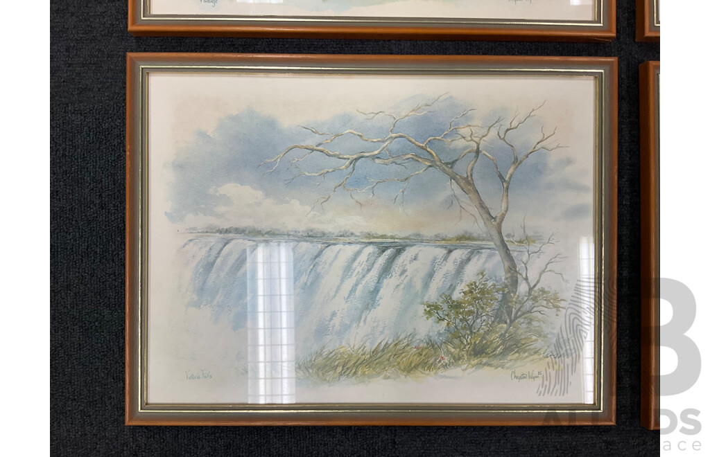 Chrystal Wynn  'African Scenes'', Six Framed Colour Prints, 40 X 30 Cm (frame)