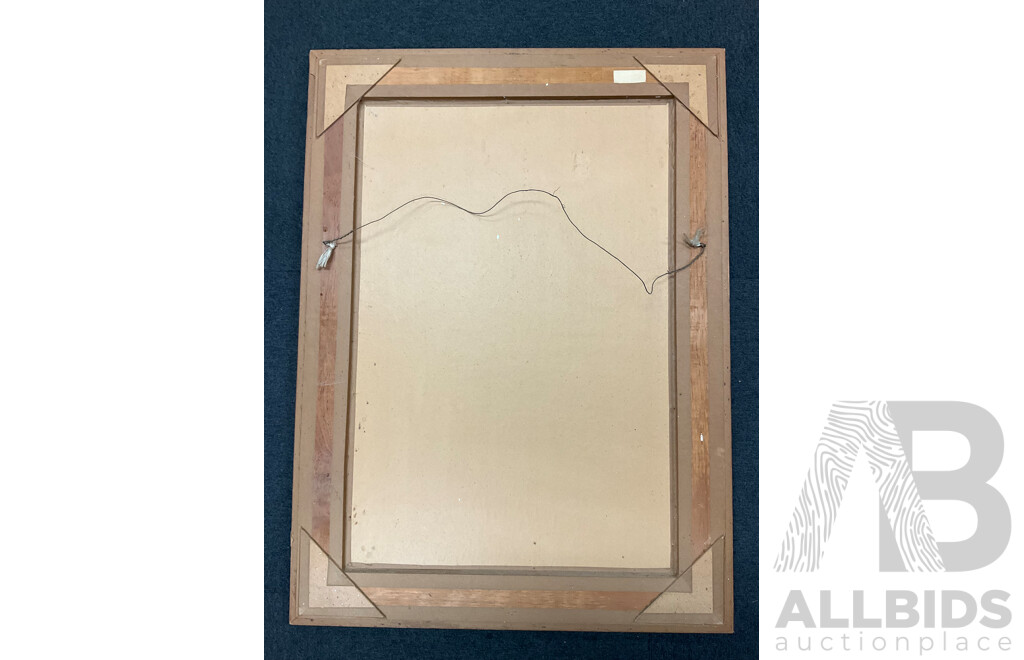 Large Mexican Folk Art Paintig, Mixed Media on Bark, 88 X 65 Cm (frame)