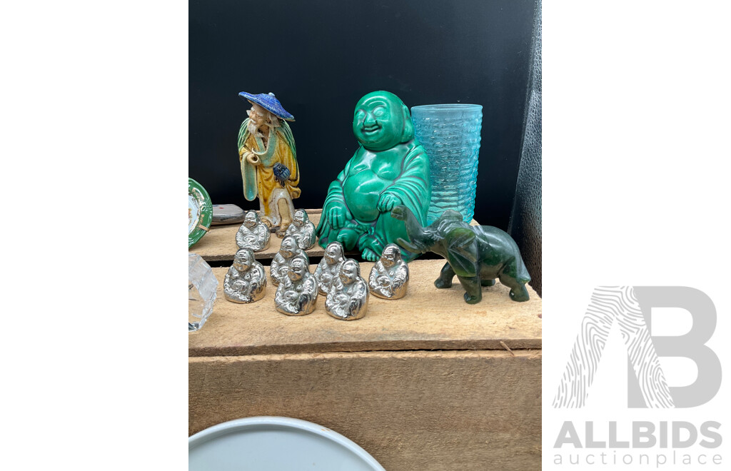 Assorted Decor, Including ROYAL DOULTON Desk Clock and More