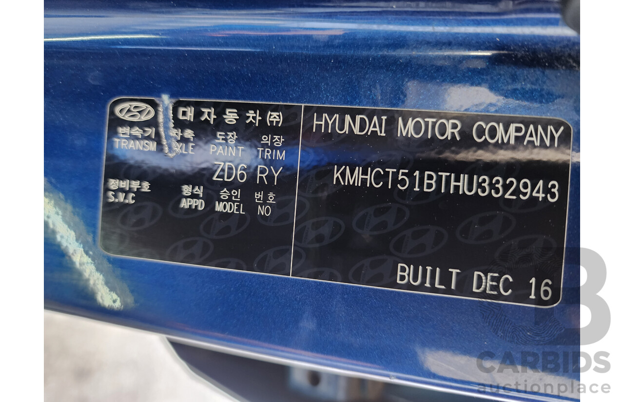 3/2017 Hyundai Accent Active RB4 MY17 5d Hatchback Blue 1.4L