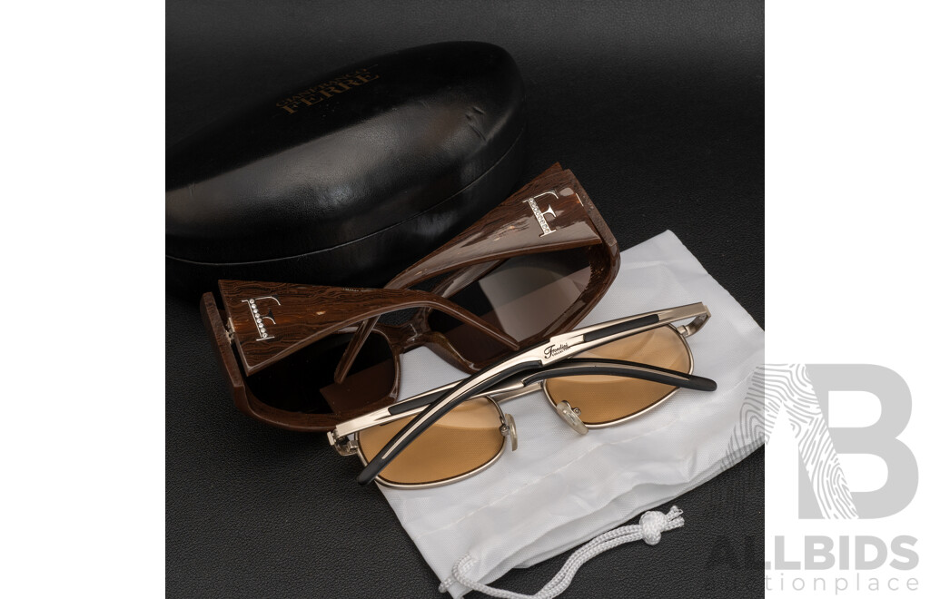 Gianfranco Ferre Sunglasses as New with Case GF72808 & Fondini Collection Slimline Sunglasses