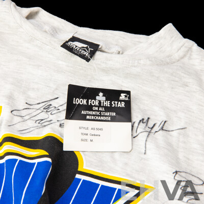 Signed Canberra Raiders Starter T Shirt Inc Bradley Clyde, Ricky Stewart and Todd Payton