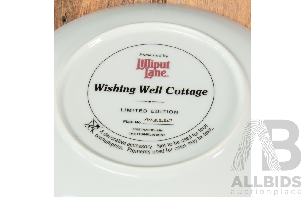 Set of Four Royal Albert Woodland Birds Collection Wall Plates with Three Lilliput Lane Plates