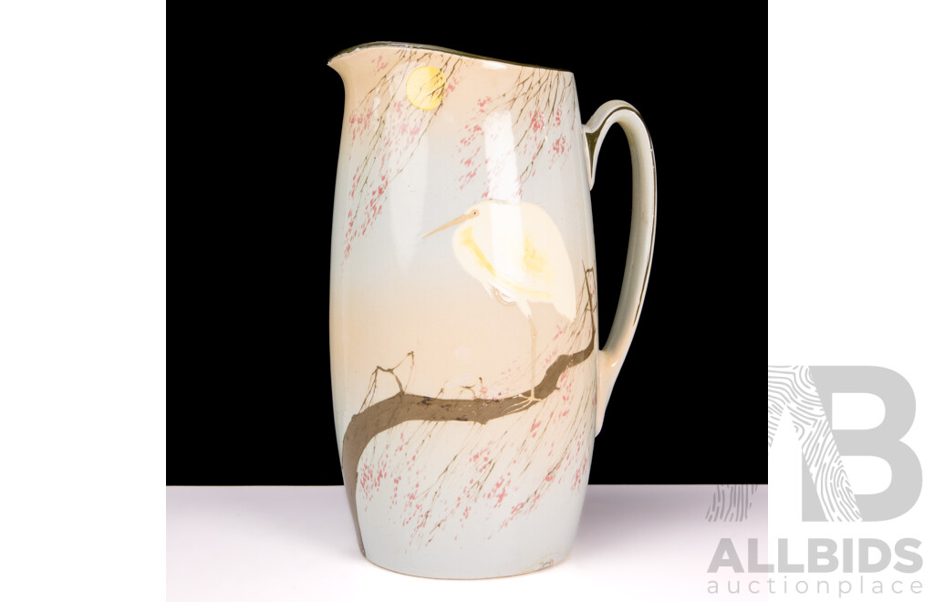 Vintage Royal Doulton Single Handed Pitcher with Egret Motif