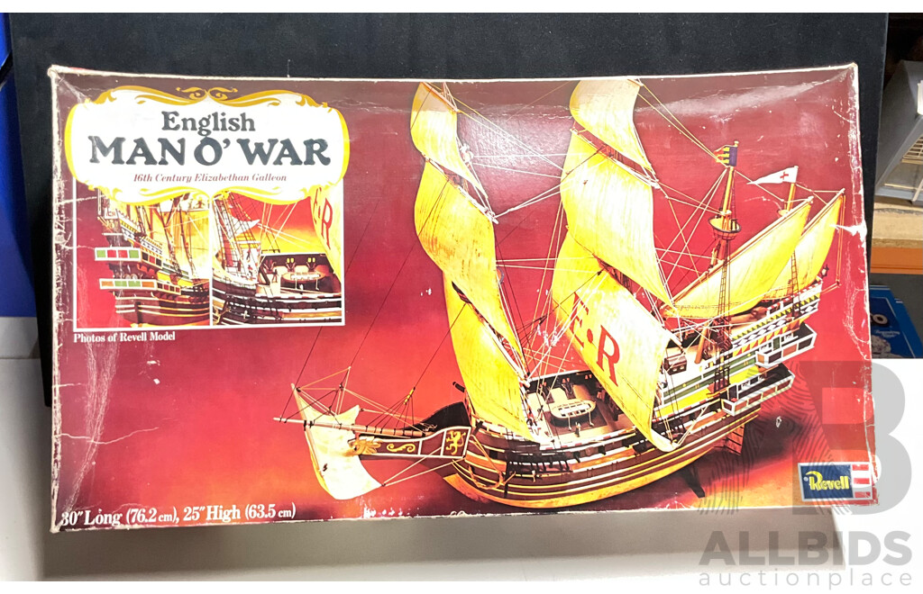 Vintage Revell English Man O'war 16 Century Elizabethan Galleon