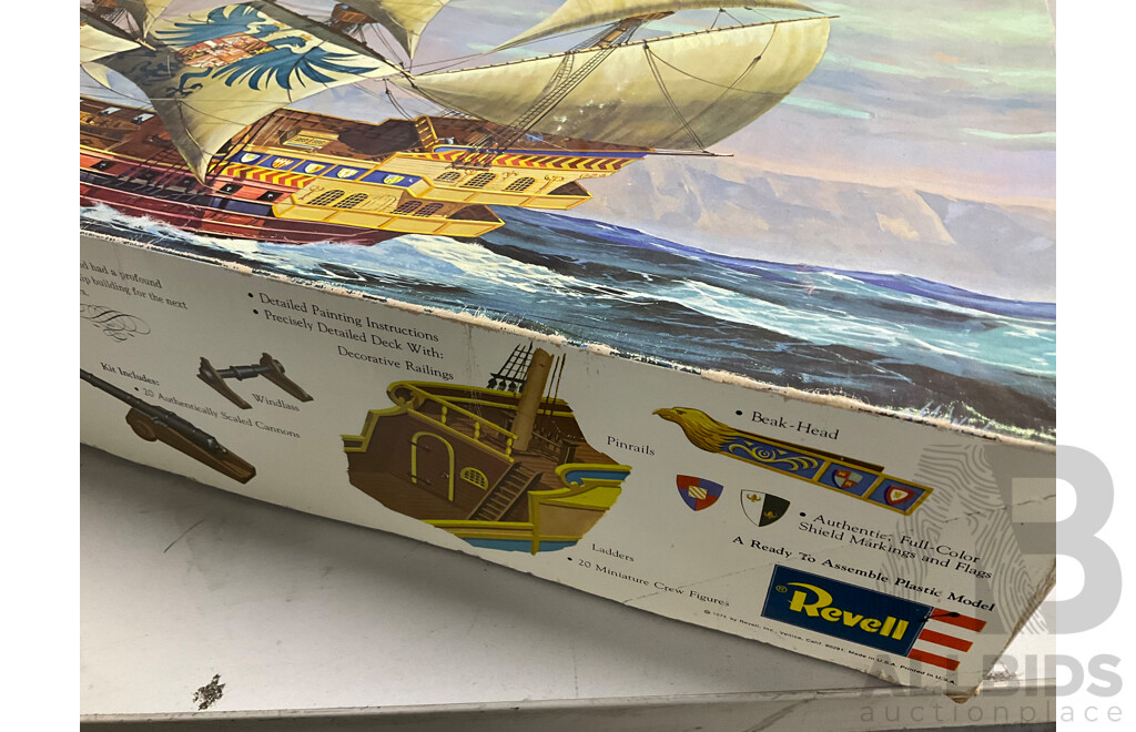 Vintage Revell Model Spanish Galleon with Airfix and Humbrol Paints