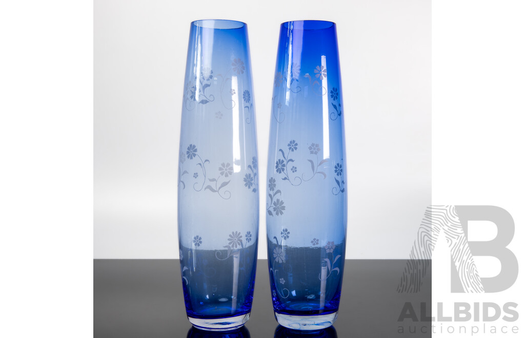 Pair of Etched Glass Vases and Two Lidded Tureens