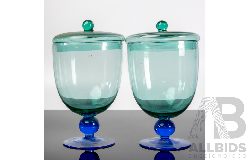 Pair of Etched Glass Vases and Two Lidded Tureens