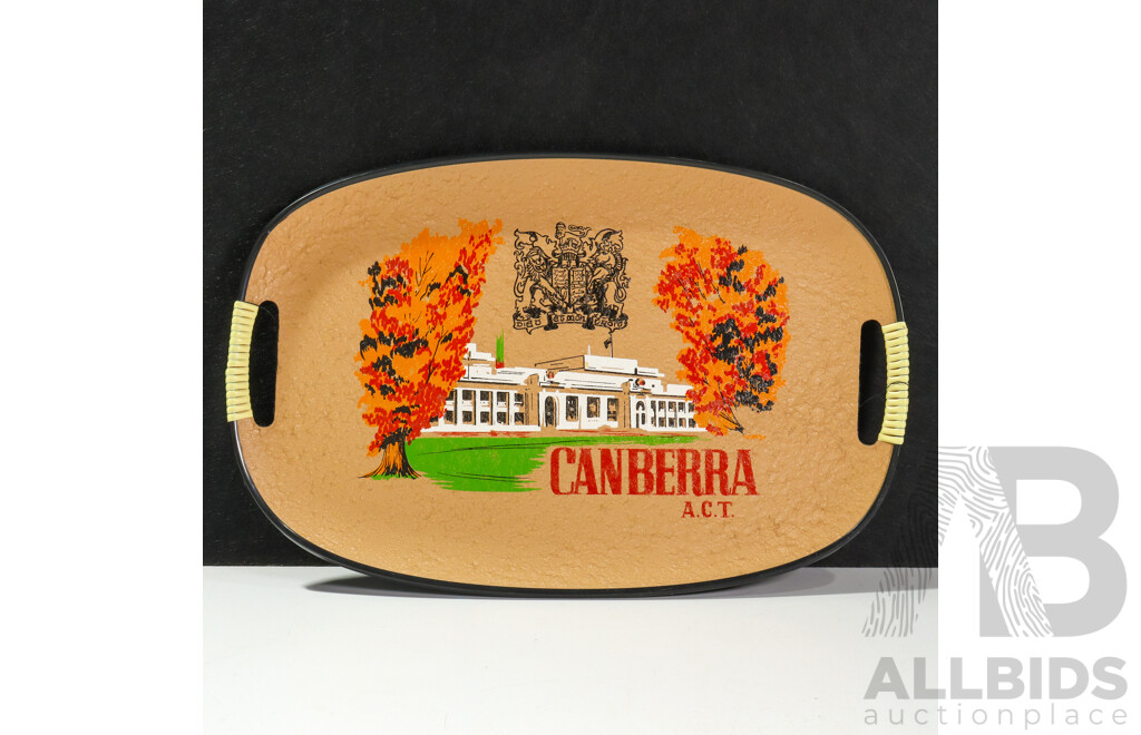 Vintage Composite Serving Tray Marked Canberra, ACT