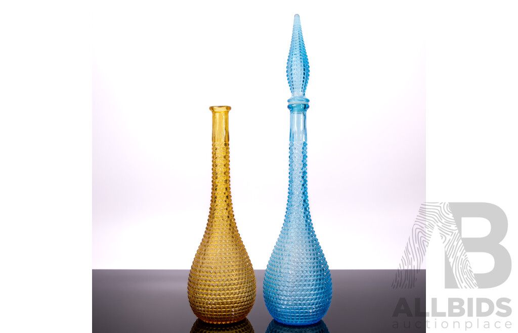 Matched Pair of Vintage Glass Genie Bottles