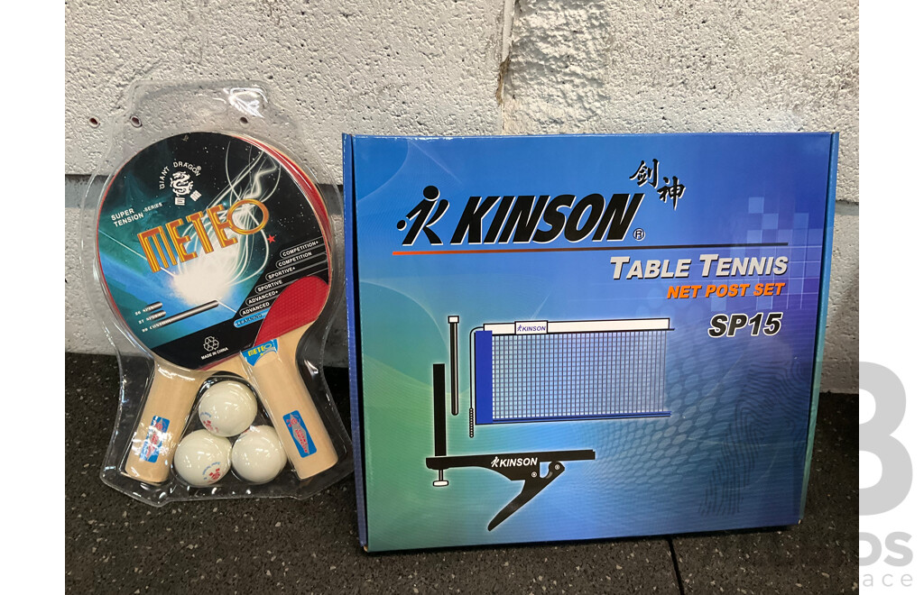 Collection of Various Sports Equipment for Tennis, Table Tennis, Volleyball, Basketball, Soccer, Including Various Balls,  Tennis Rotor Spin and More - Lot of 59