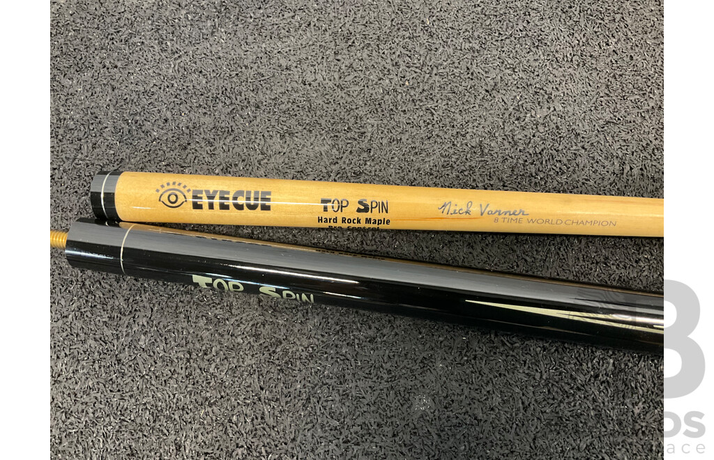 Assorted Billiard Equipment, Including Top Spin Nick Varner Cue (6x) and More  - Lot of 15