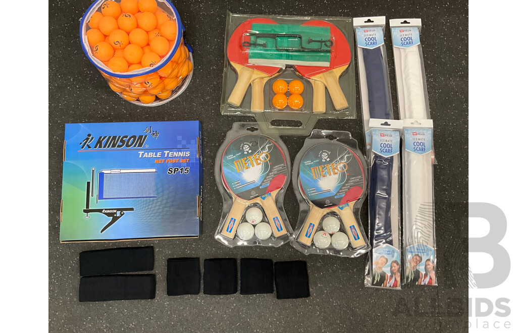 Assorted Accessories for Table Tennis - Lot of 7