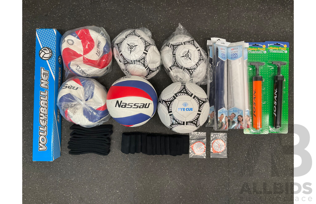 Assorted Volleyball and Soccer Training Equipment  - Lot of 35