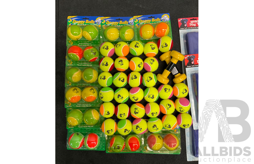 Assorted Bundle of Dog Toys and Towels - Lot of 58