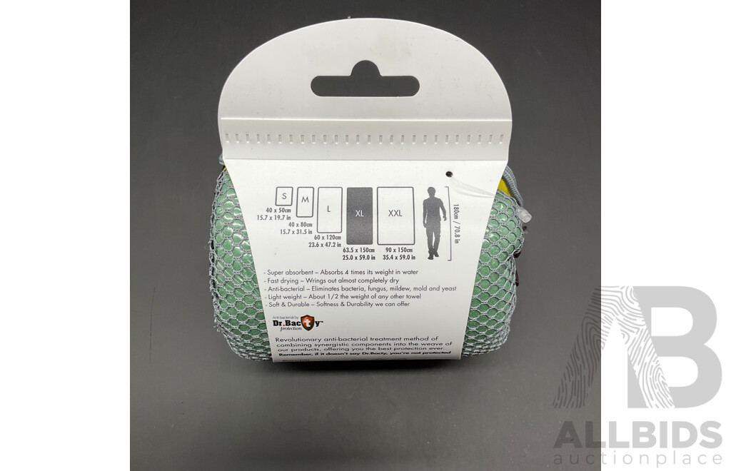 N-rit Ultrafine Microfiber Super Dry Towel (Green) - Lot of 7