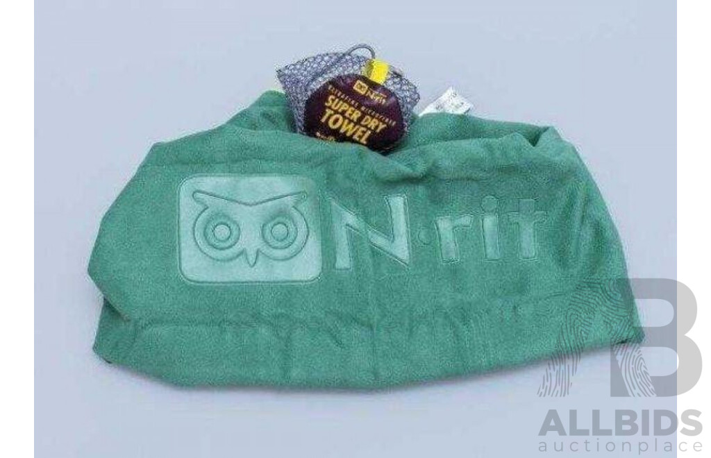 N-rit Ultrafine Microfiber Super Dry Towel (Green) - Lot of 7