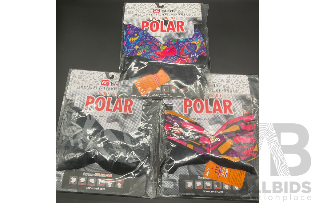 N-rit Tube 9 Original Multifunctional Headwear - Headband/Neck Warmer - Lot of 21