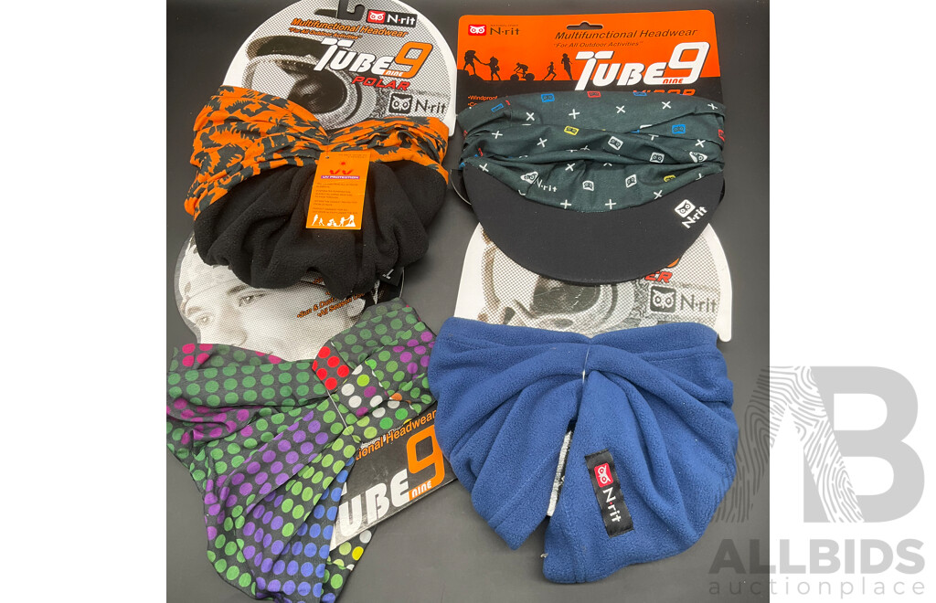 N-rit Tube 9 Original Multifunctional Headwear - Headband/Neck Warmer - Lot of 21
