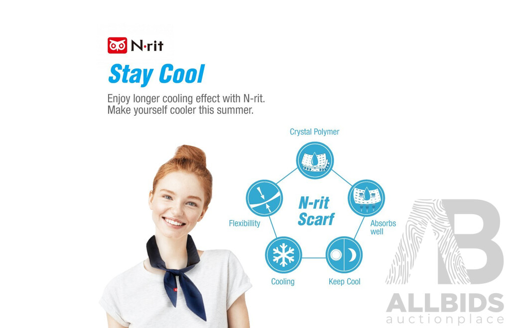 ICEMATE Cool Scarf (White and Navy)  - Lot of 60