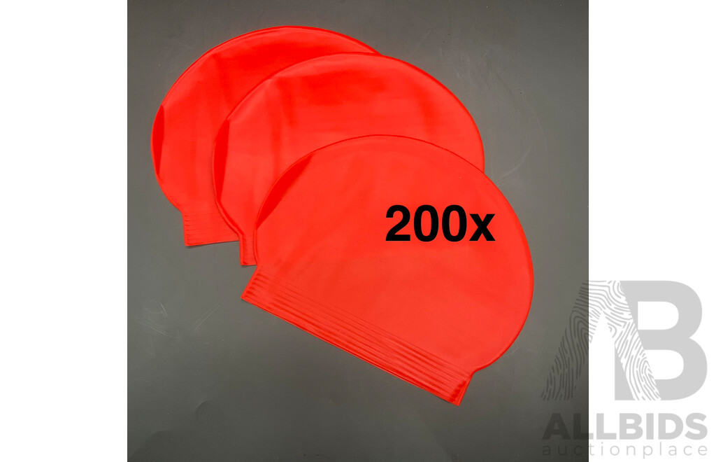 Red Latex Swim Cap - Lot of 200