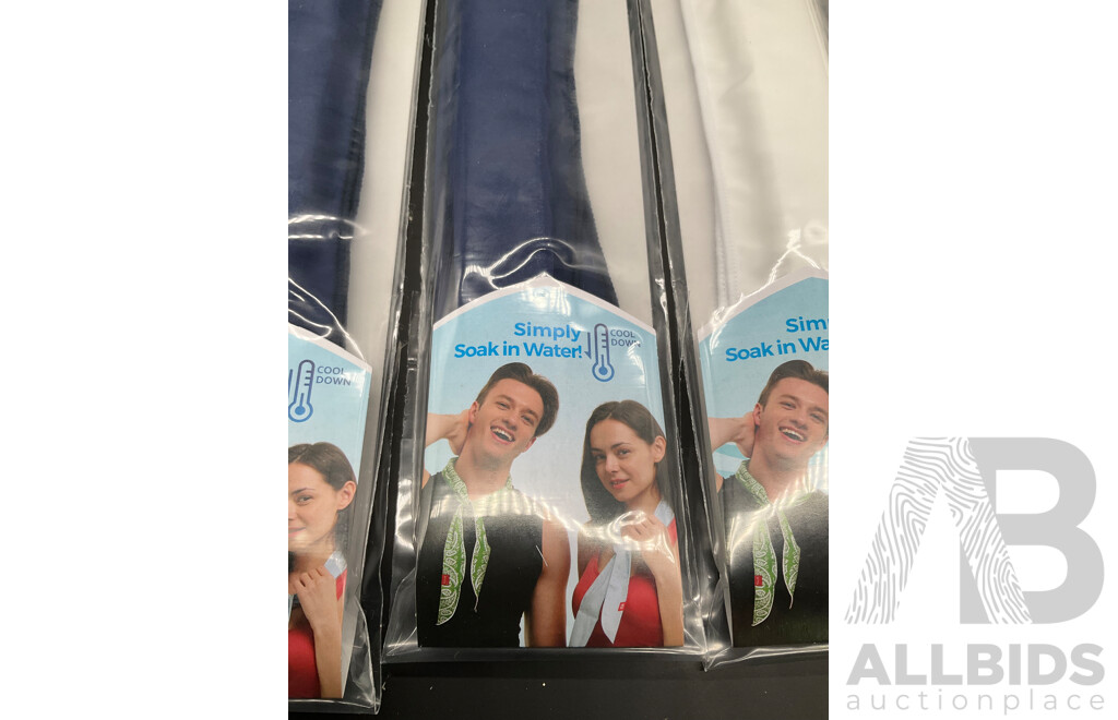 ICEMATE Cool Scarf (White and Navy)  - Lot of 60