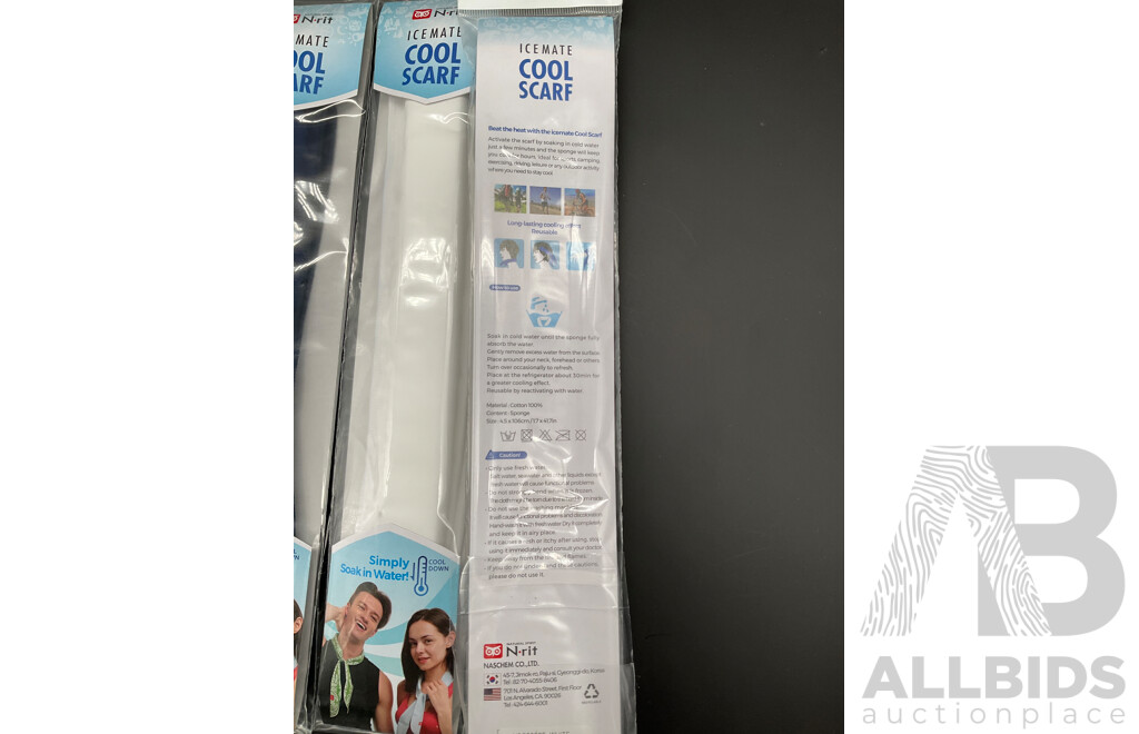 ICEMATE Cool Scarf (White and Navy)  - Lot of 60