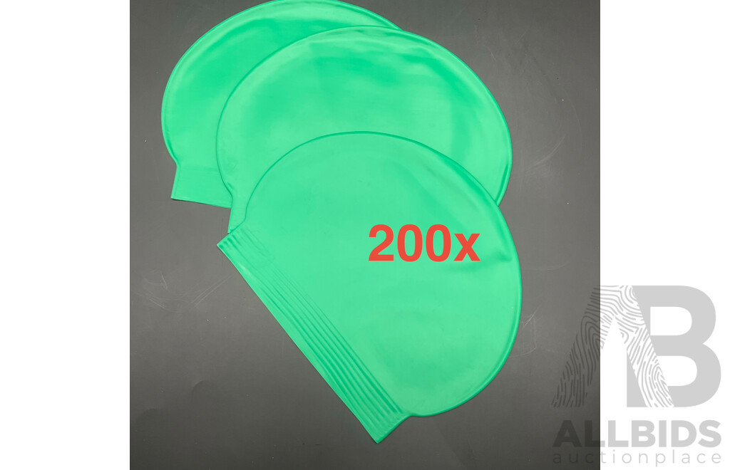 Green Latex Swim Cap - Lot of 200