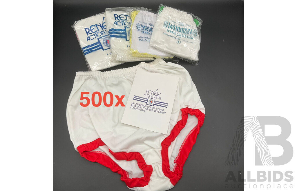 Vintage Look Renee Action Wear and Mondessa Tennis Briefs  - Lot of 500
