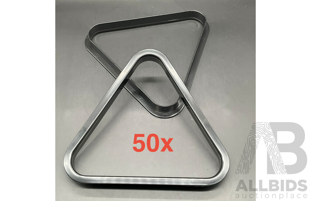 Assorted Billiard Equipment - 2'' Plastick Triangle - Lot of 50