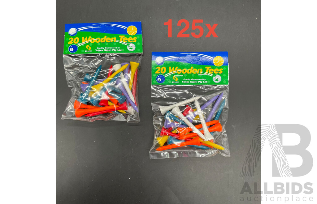 Assorted Golf Equipment - 20 Wooden Tees - Lot of 125