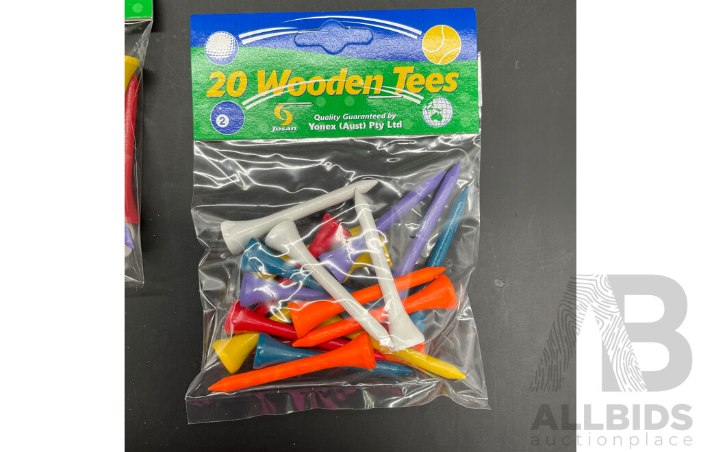 Assorted Golf Equipment - 20 Wooden Tees - Lot of 125