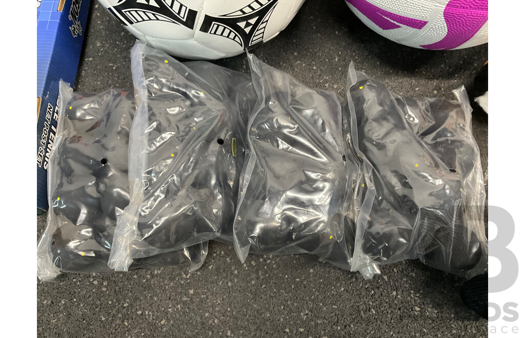 Collection of Various Sports Equipment for Table Tennis, Basketball, Soccer, Netball and Squash- Lot of 24