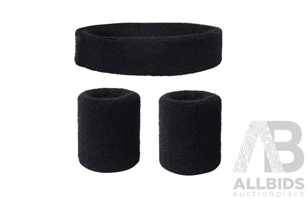 Sweat-Wicking Head & Wristbands - Moisture-Wicking Workout Bands for Gym, Running - Lot of 500