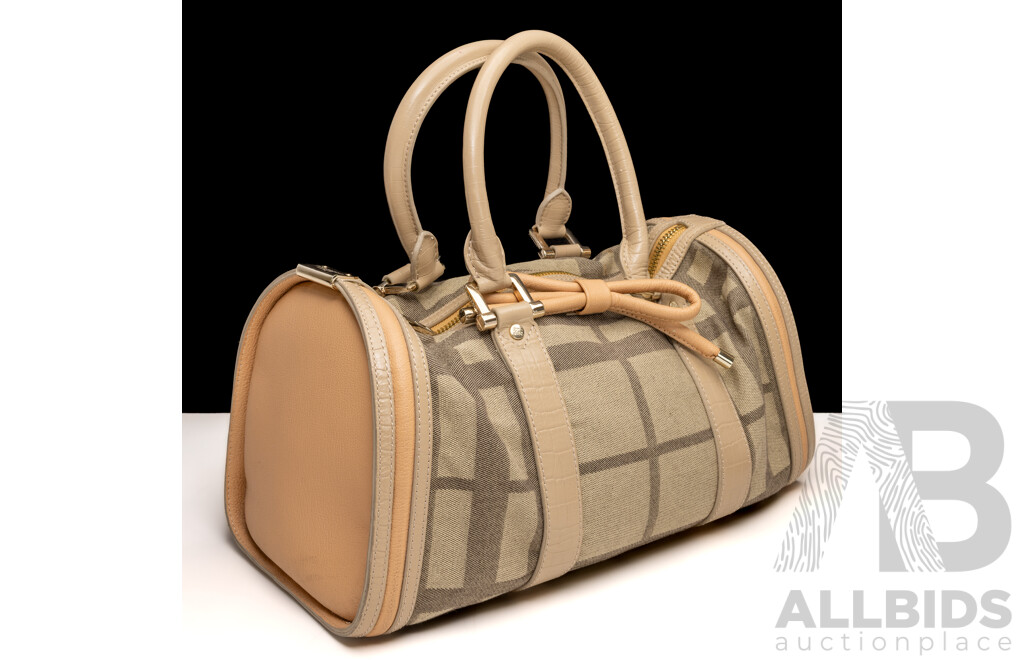Burberry Check Canvas & Leather Tote Bag
